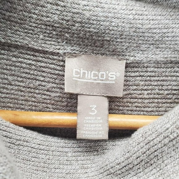 Chicos Sweater Womens 3 (XL) Taupe Cowl Turtleneck Cashmere Blend Long Sleeve - Picture 6 of 10